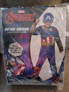 Marvel Captain America Children's Custome, M (8-10), NWT